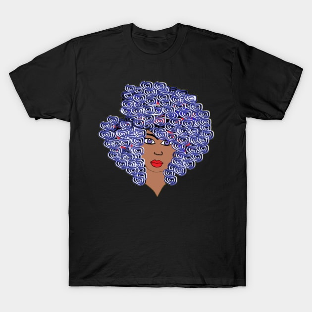 Natural Hair for Black Women Queen Curls 2 T-Shirt by curlygirztees1